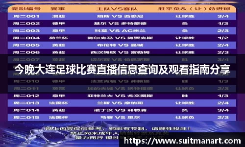 今晚大连足球比赛直播信息查询及观看指南分享